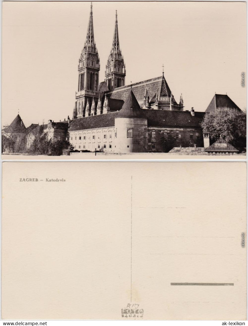 Zagreb Katedrale Postcard Foto Ansichtskarte 1930 - Croatia