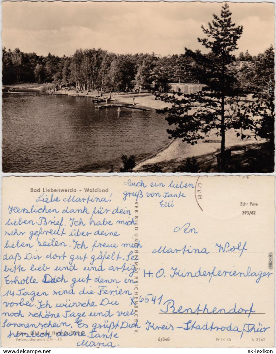 Foto Ansichtskarte Bad Liebenwerda Partie Am Waldbad 1962 - Bad Liebenwerda