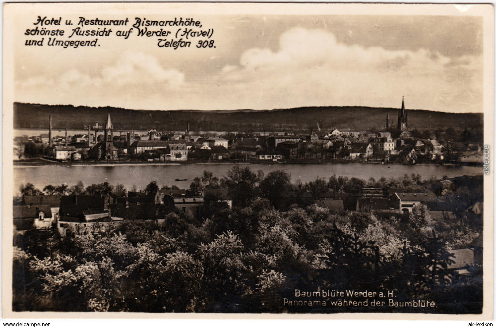 Werder (Havel) Hotel Bismarckhöhe Foto Ansichtskarte B Potsdam 1933 - Werder