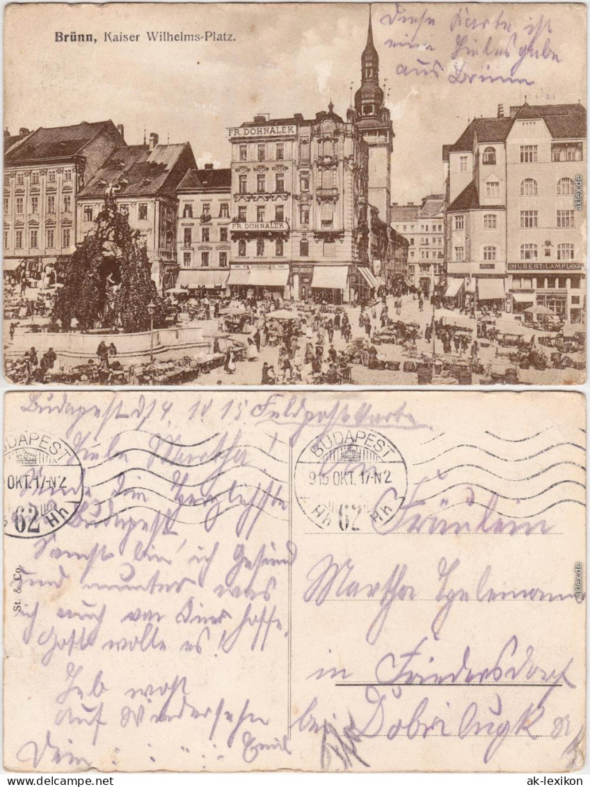 Brünn Brno Markttreiben Auf Dem Kaiser Wilhelm Platz 1917  - Tchéquie