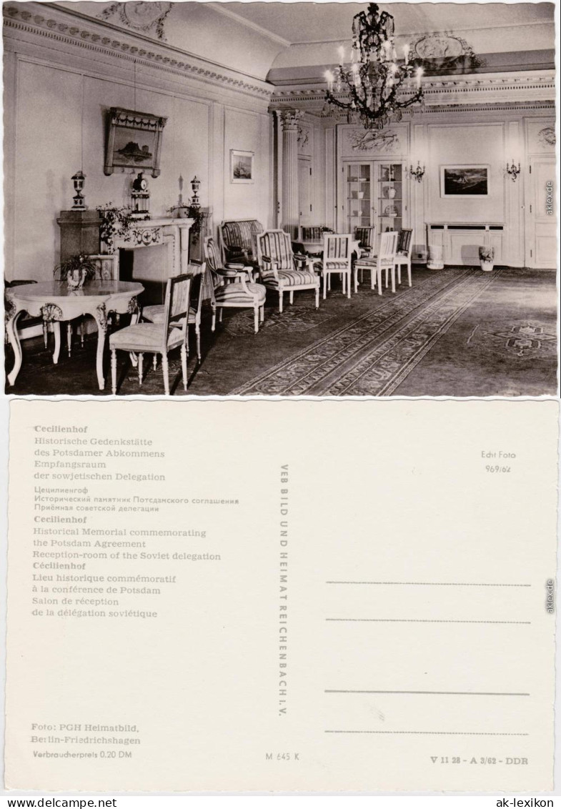 Potsdam  Cecilienhof: Postdammer Abkommen Empgangsraum   Sowjet Delegation 1962 - Potsdam
