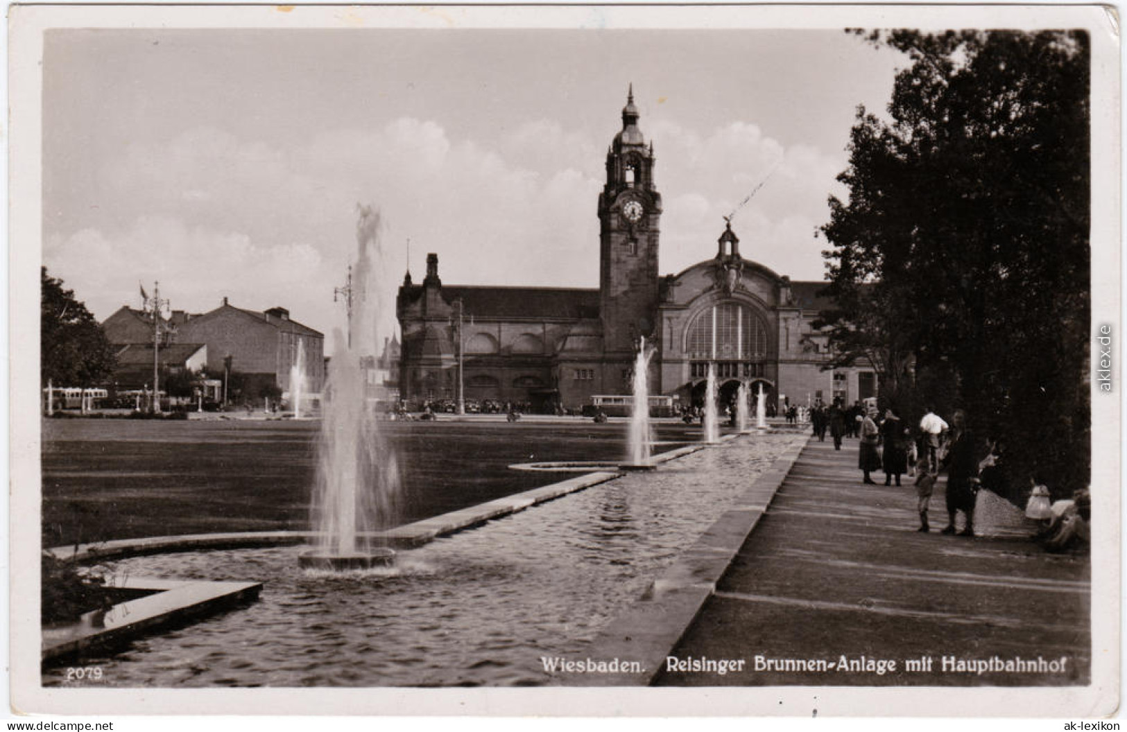 Wiesbaden Reisinger Brunne-Anlage Mit Hauptbahnhof 1936  - Wiesbaden