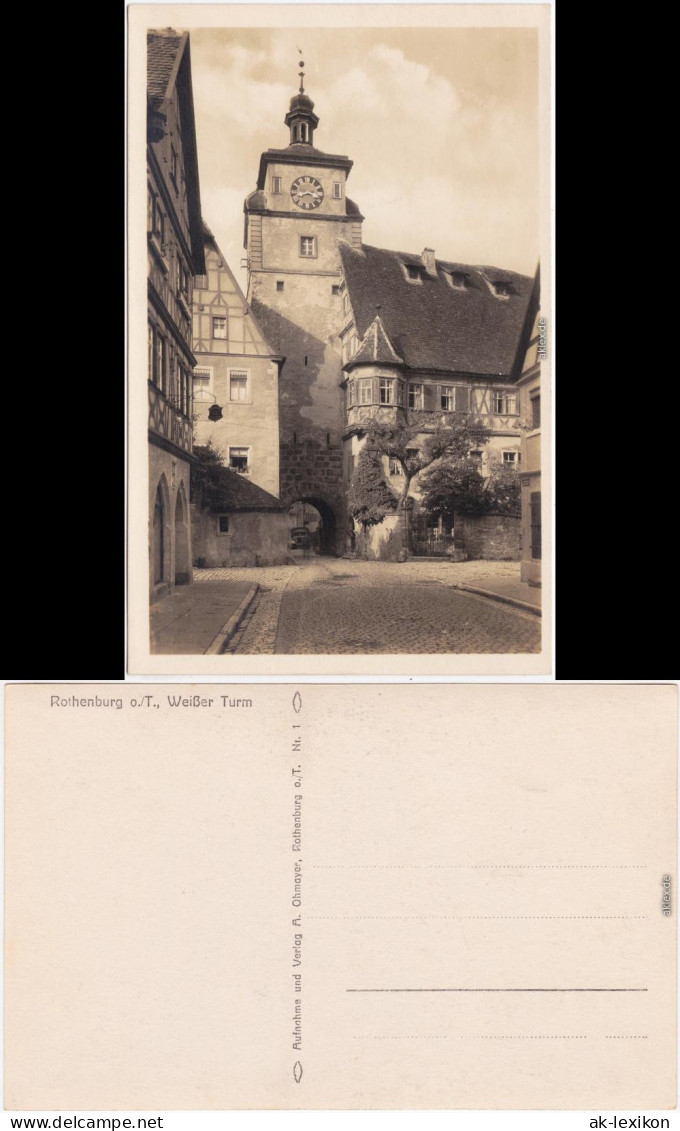 Rothenburg Ob Der Tauber Straßenpartie Am Weißen Turm 1930  - Rothenburg O. D. Tauber