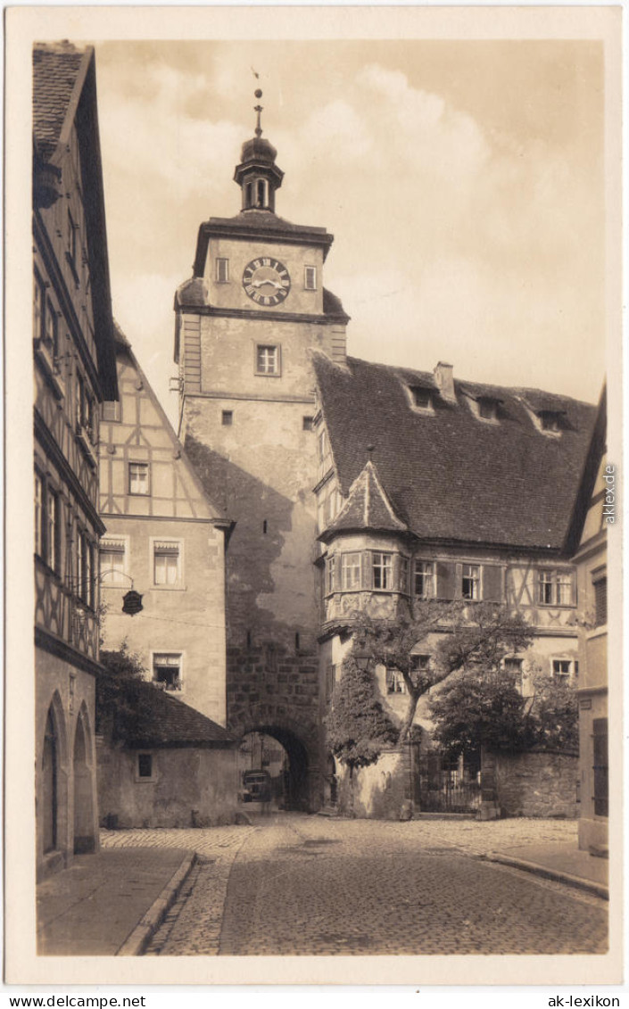 Rothenburg Ob Der Tauber Straßenpartie Am Weißen Turm 1930  - Rothenburg O. D. Tauber