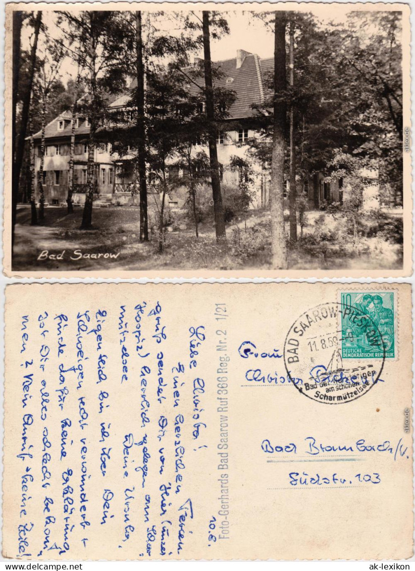 Bad Saarow Partie Am Kurhaus Im Wald Ansichtskarte 1959 - Bad Saarow
