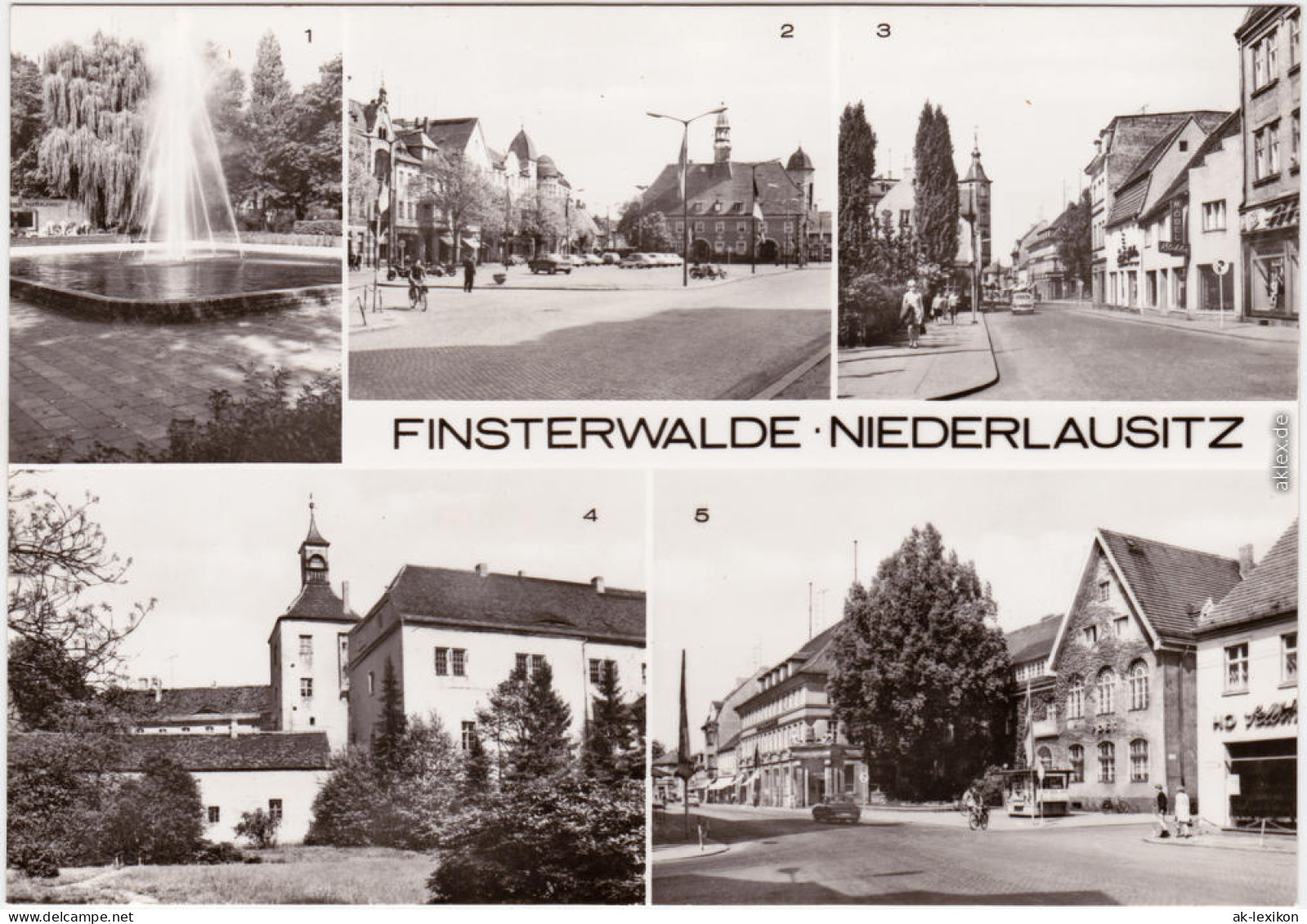 Finsterwalde Grabin VVN-Denkmal, Markt, Thälmannstraße, Schloß 1984 - Finsterwalde