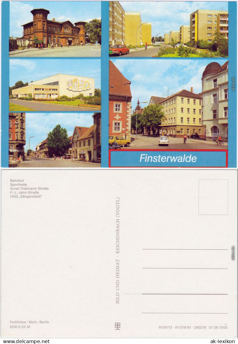 Finsterwalde Bahnhof Sporthalle Thälmann-Str, Jahn-Straße, HOG Sängerstadt 1981 - Finsterwalde