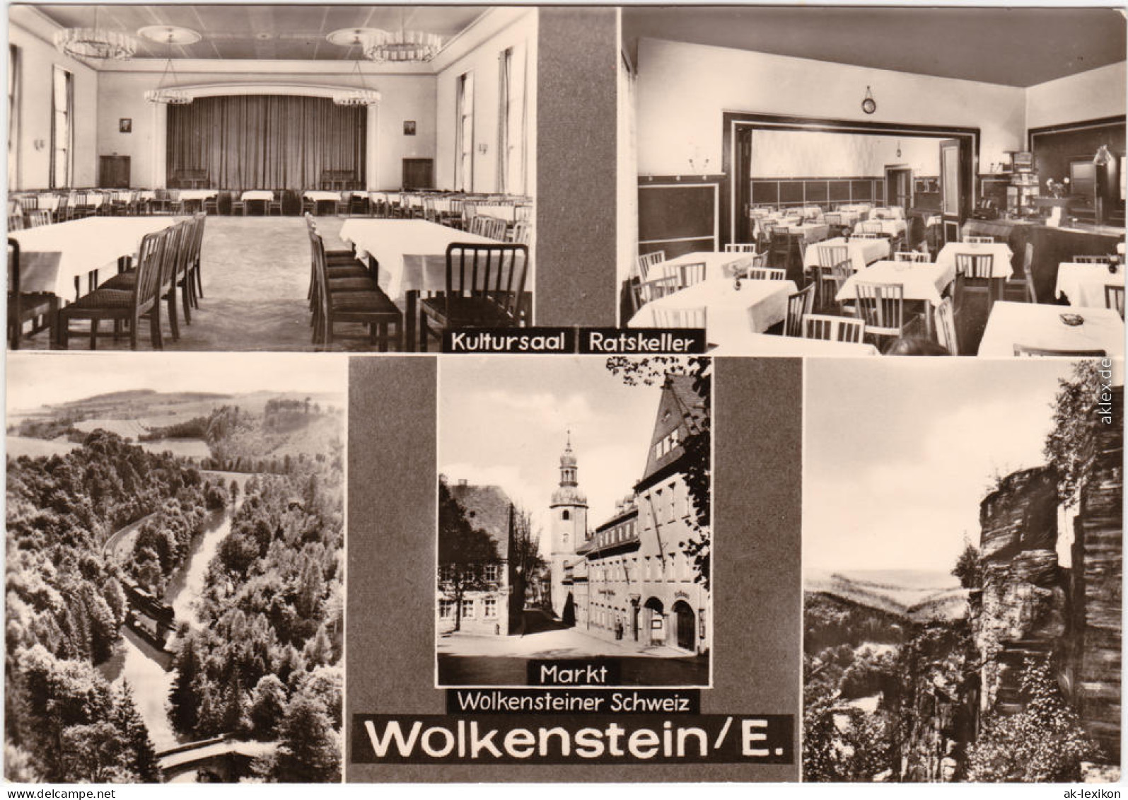 Wolkenstein Wolkensteiner Schweiz, Kultursaal, Ratskeller, Markt 1975  - Wolkenstein