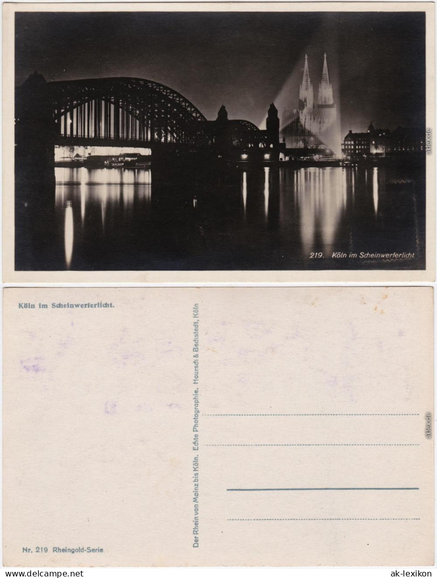 Foto Ansichtskarte Köln Coellen &#47;  Cöln Im Scheinwerferlicht 1932 - Koeln