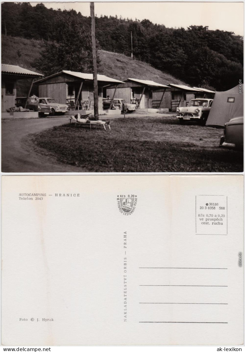 Mährisch Weißkirchen Hranice Na Moravě Autocamping Fotokarte Olmütz Olmouc 1968 - Tschechische Republik