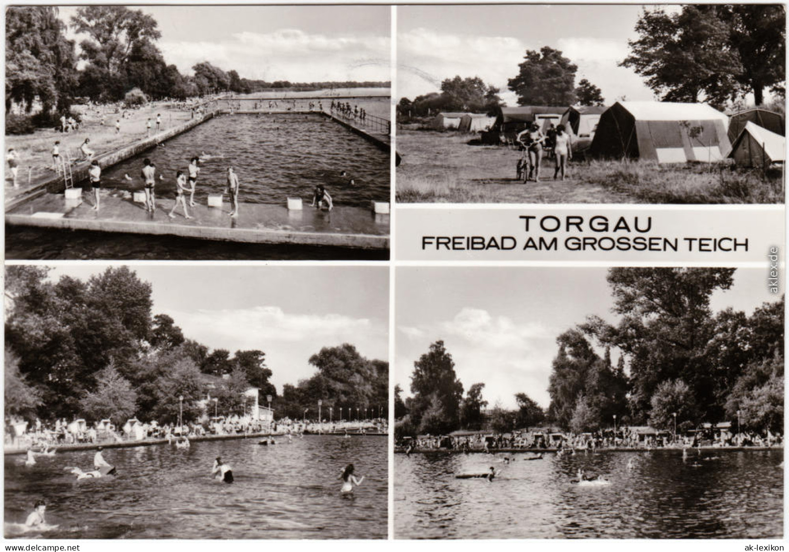 Foto Ansichtskarte Torgau Freibad Am Großen Teich 1987 - Torgau