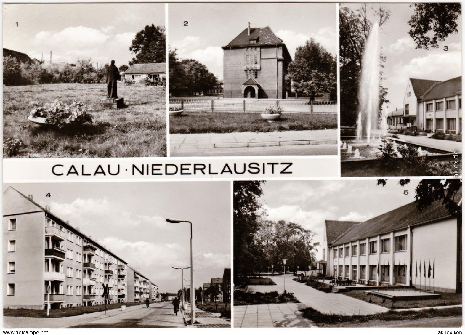 Calau Niederlausitz  Busbahnhof, Oberschule, Gewerkschaften Nuschke-Straße 1977 - Calau