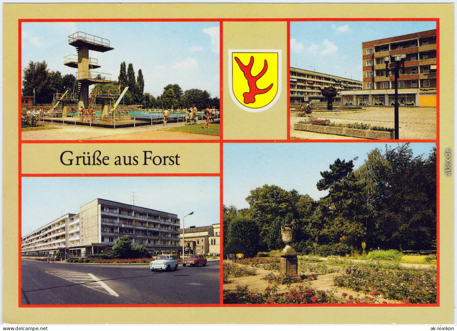 Forst (Lausitz)  4 Bild: Schwimmbad, Rosengarten, Berliner Straße 1988 - Forst