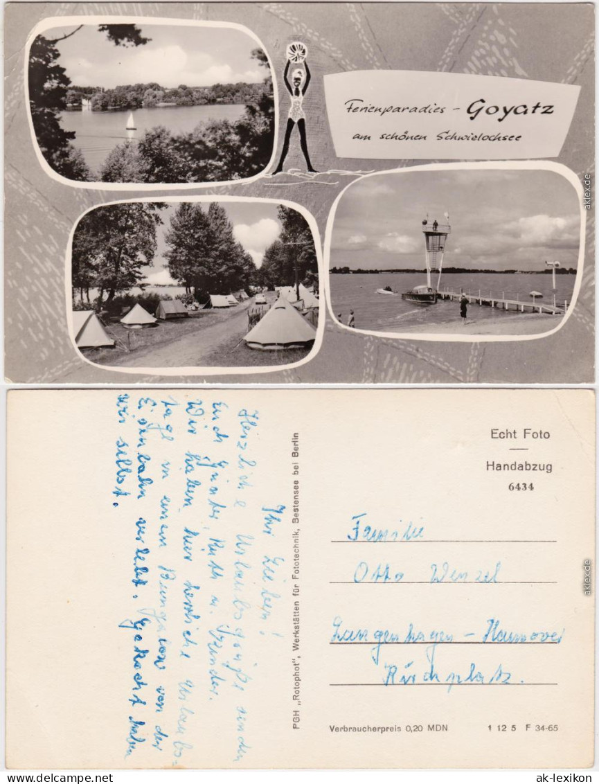 Foto Ansichtkarte Goyatz Schwielochsee Ferienparadies Goyatz 1965 - Goyatz