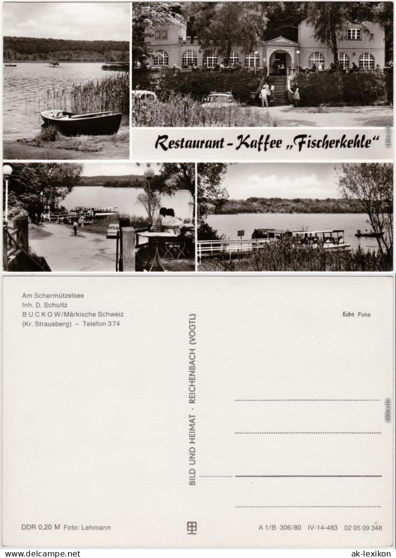 Buckow (Märkische Schweiz) 4 Bild Restaurant-Kaffee Fischerkehle 1980  - Buckow