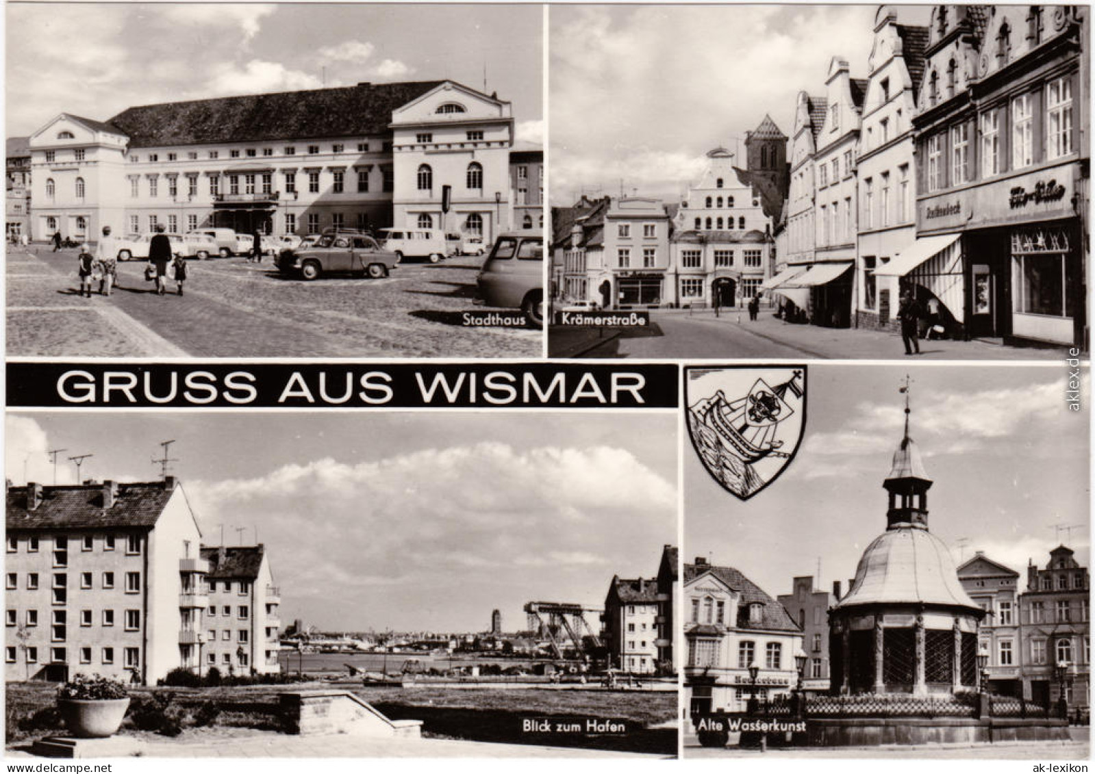 Wismar Stadthaus, Krämerstraße, Hafen, Alte Wasserkunst 1970 - Wismar
