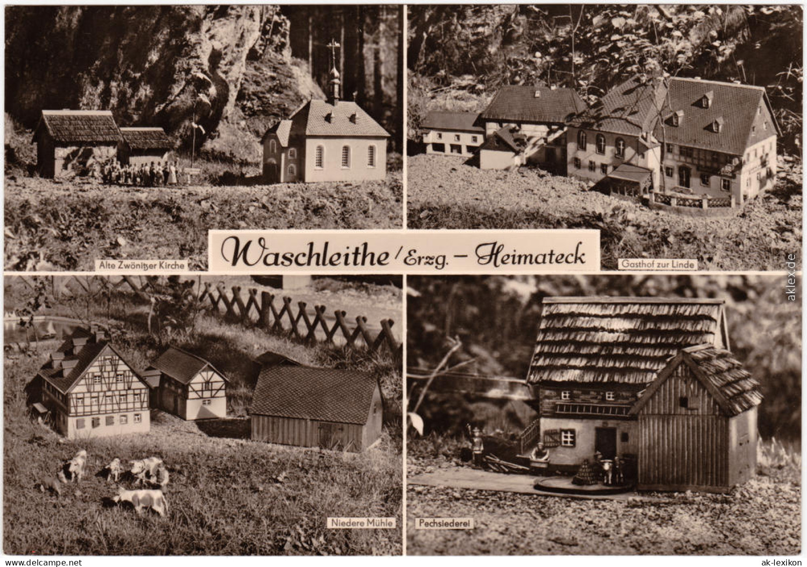 Waschleithe Grünhain  Beierfeld Heimateck, Modellbau: Niedere Mühle 1971 - Grünhain