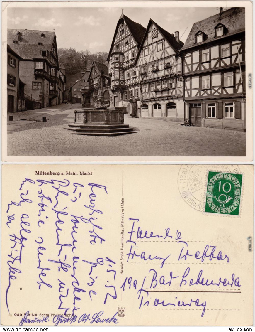Miltenberg (Main) Markt Mit Brunnen Ansichtskarte  1952 - Miltenberg A. Main