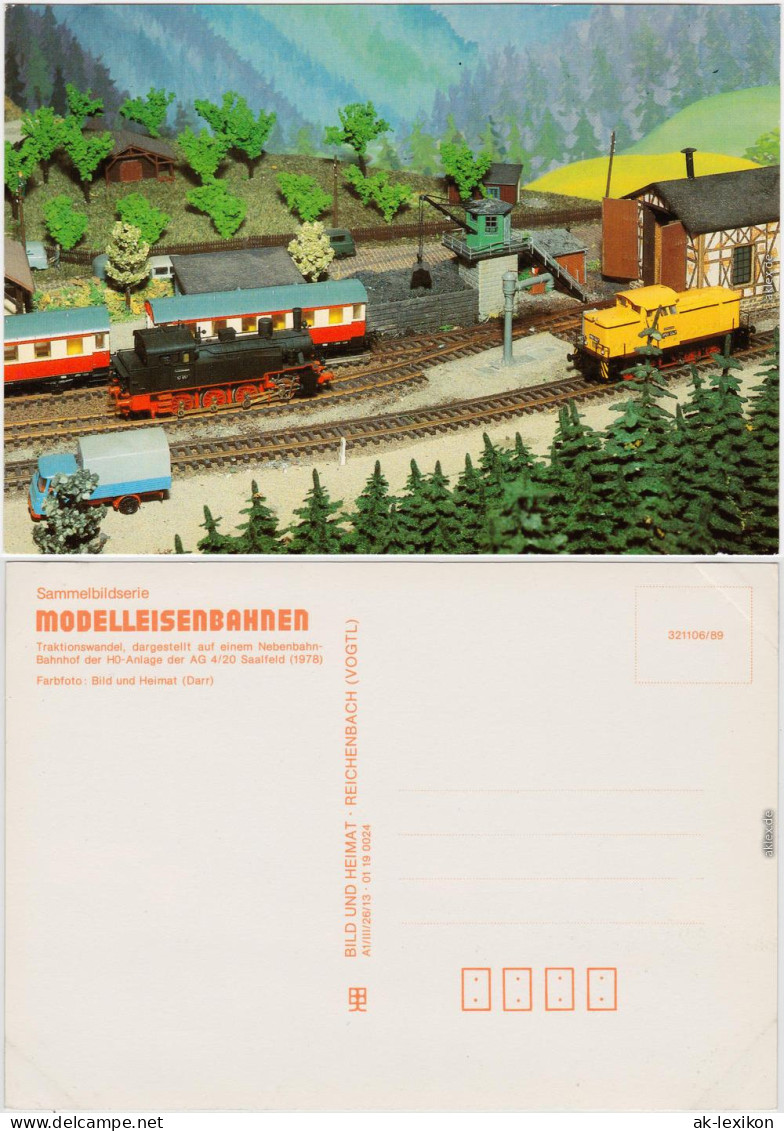 Modelleisenbahn: Traktionswandel Bahnhof HO-Anlage AG 4/20 Saalfeld 1978/1989 - Trains