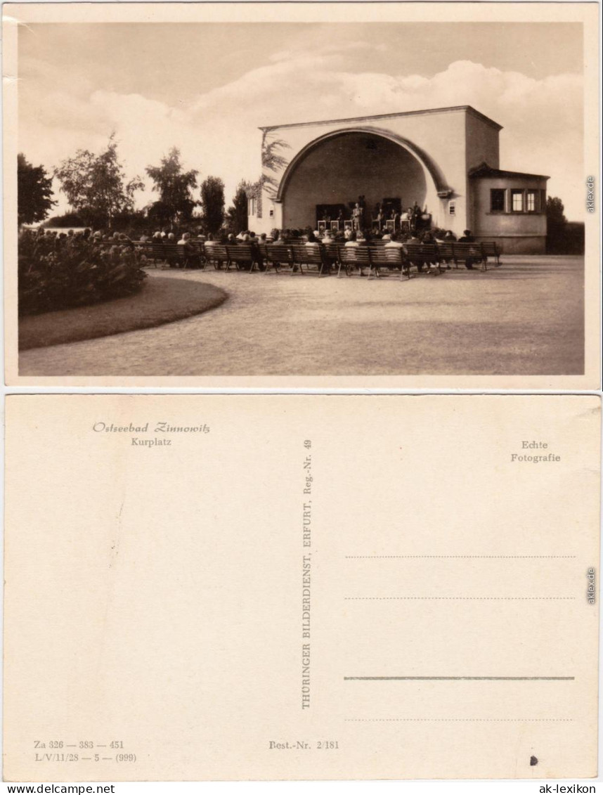 Zinnowitz Kurplatz - Kurkonzert Foto Ansichtskarte Usedom 1955 - Zinnowitz