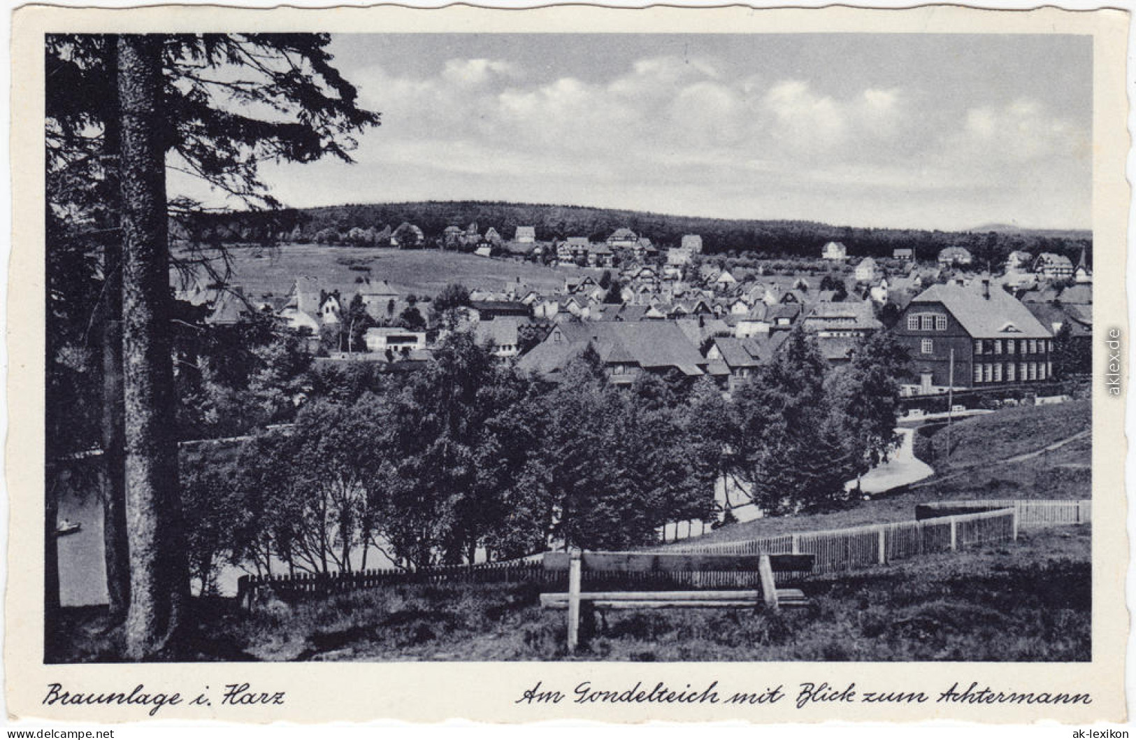 Ansichtskarte Braunlage Am Gondelteich Mit Blick Zum Ackermann 1928 - Braunlage