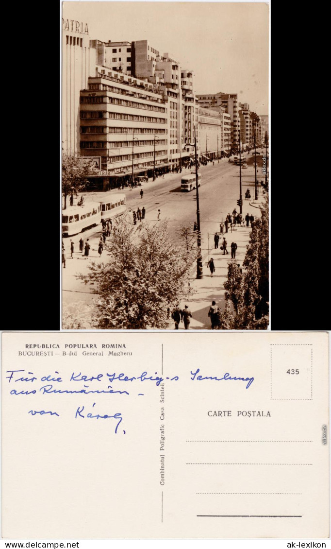 Foto Ansichtskarte Bukarest Bucureşti General Magheru Straße 1955 - Rumänien
