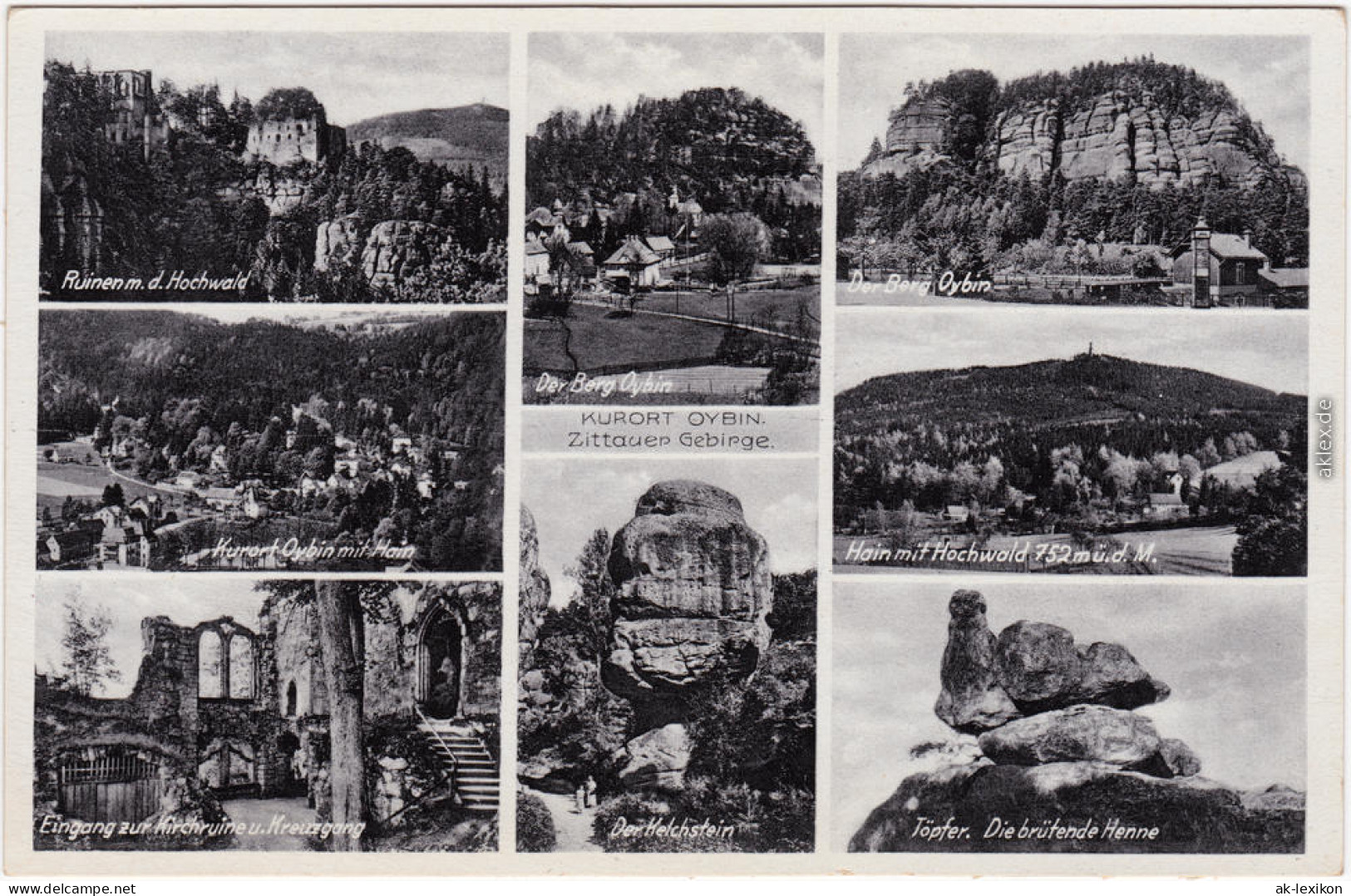 Oybin Oybin, Hain, Hochwald, Ruine, Töpfer, Kelchstein 1940 - Oybin