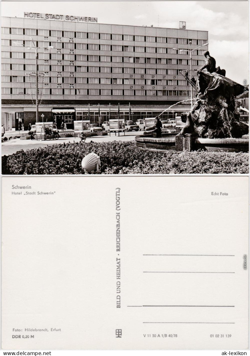 Ansichtskarte Schwerin HO-Hotel "Stadt-Schwerin" 1978 - Schwerin