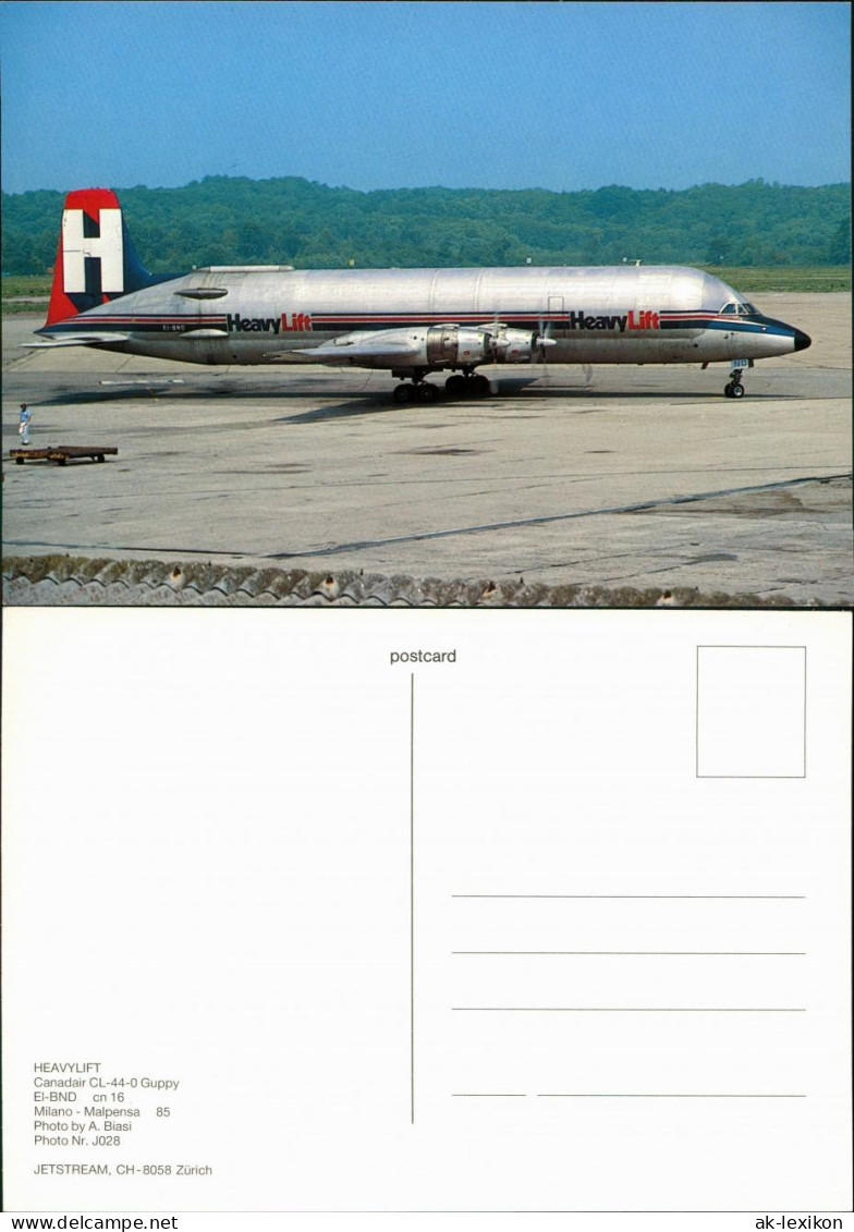 Cartoline Mailand Milano Flugzeug "Heavylift" Auf Dem Flugahfen 1985 - Autres & Non Classés