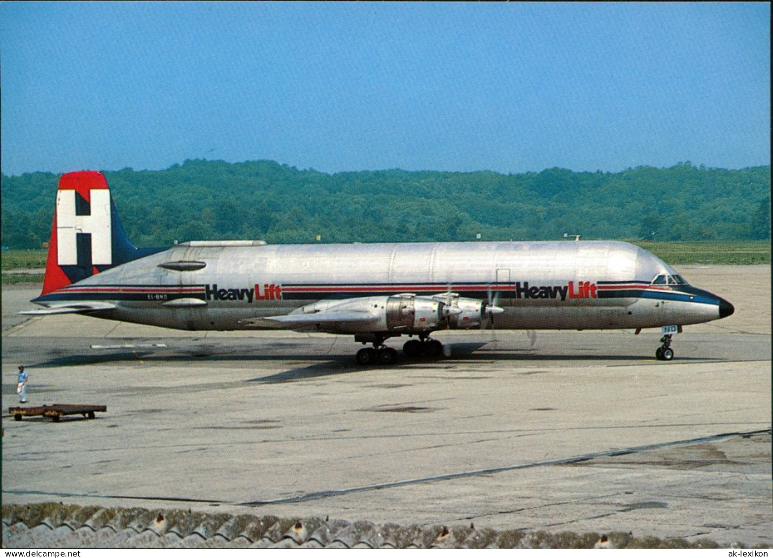 Cartoline Mailand Milano Flugzeug "Heavylift" Auf Dem Flugahfen 1985 - Autres & Non Classés