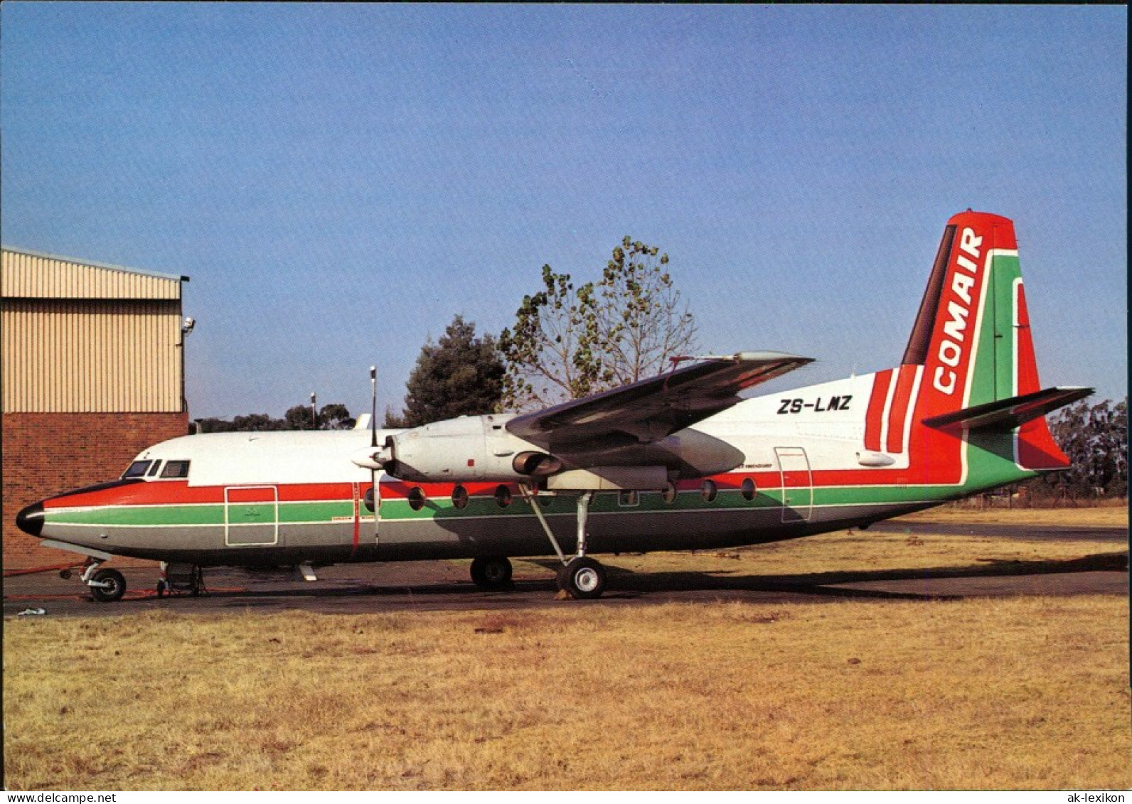 Postcard Johannesburg Flugzeug "Comair" - Fokker F-27-200 1985 - Sudáfrica