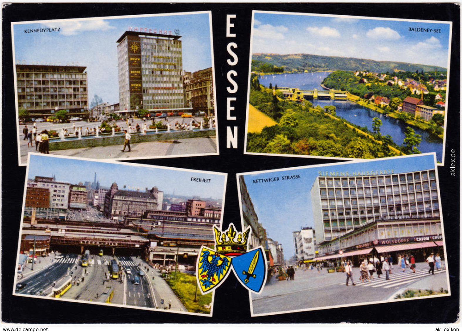 Essen Ruhr Mehrbild: Freiheit, Kettwiger Straße, Panorama Und Kennedyplatz 1978 - Essen