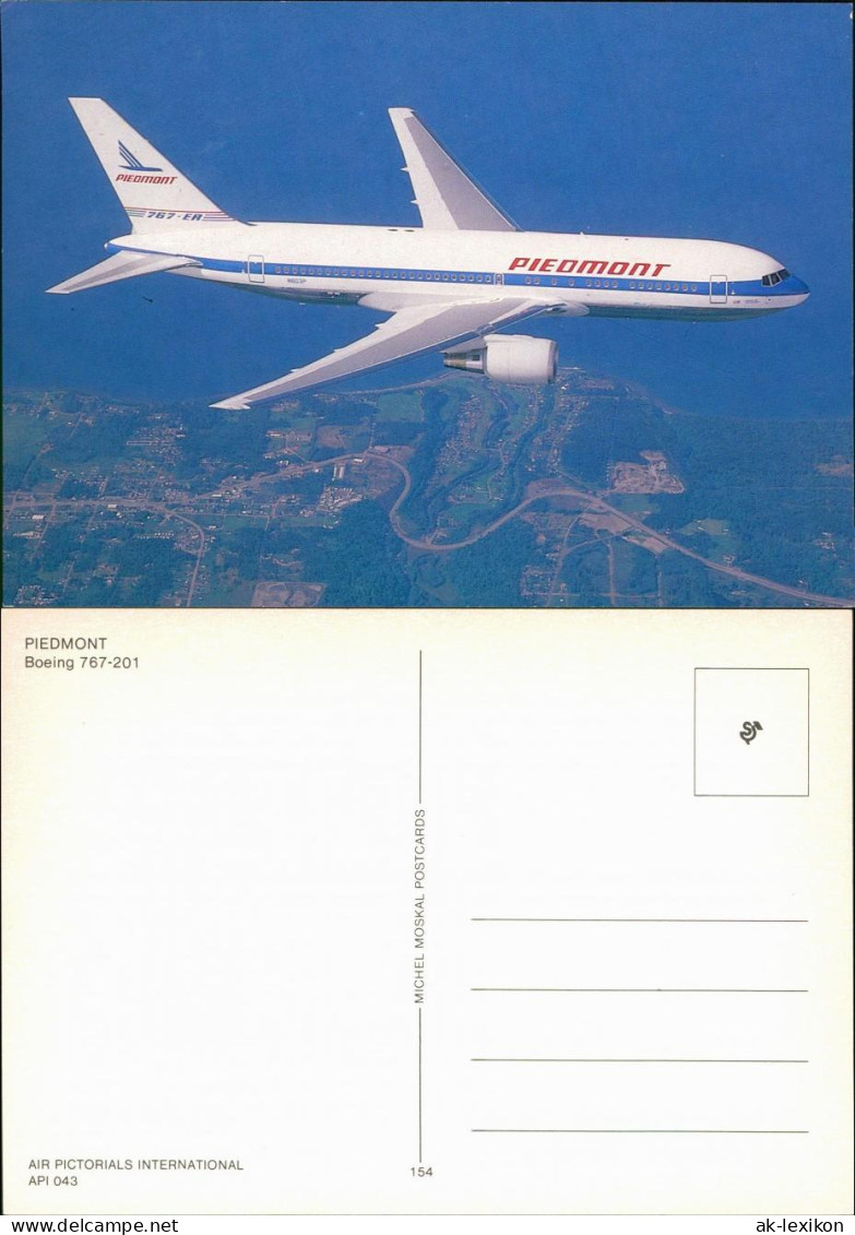 Ansichtskarte  Flugzeug "PIEDMONT" - Boeing 767-201 1990 - 1946-....: Ere Moderne