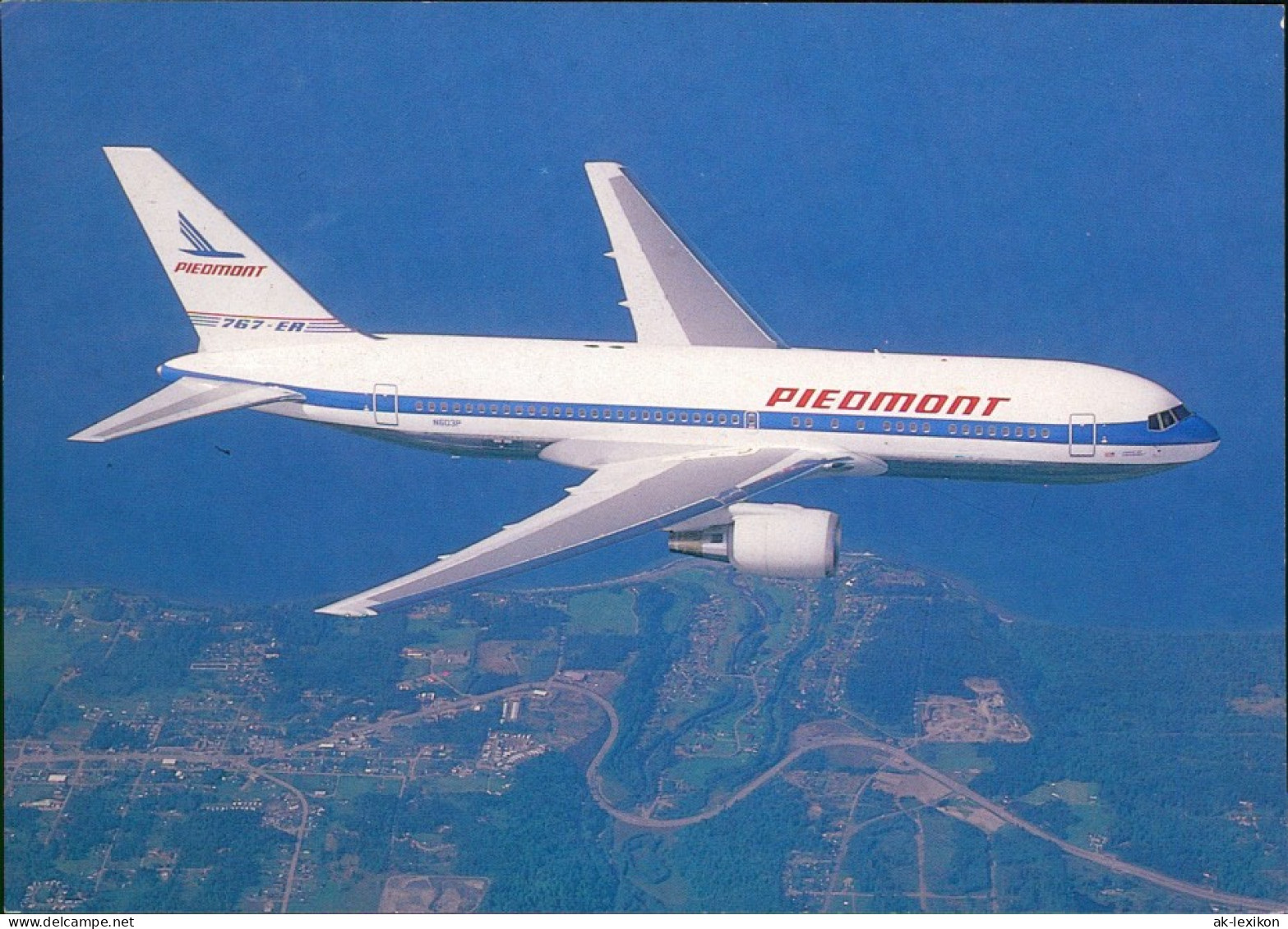 Ansichtskarte  Flugzeug "PIEDMONT" - Boeing 767-201 1990 - 1946-....: Ere Moderne