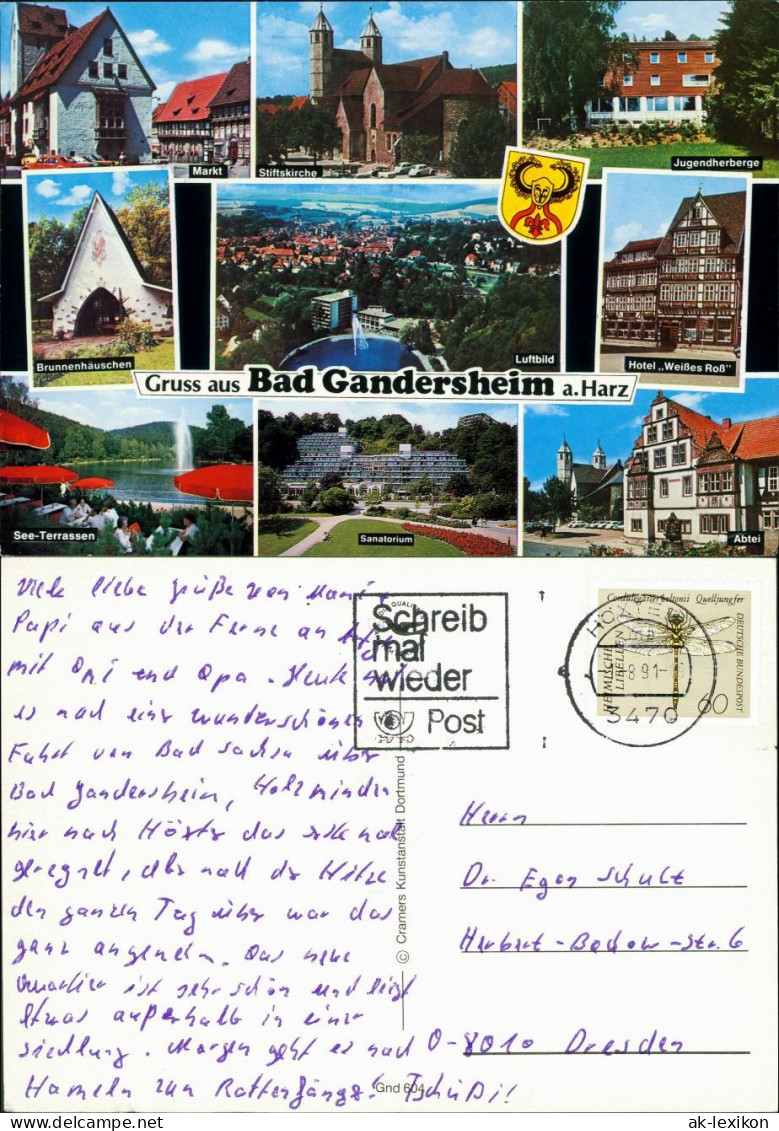 Bad Gandersheim Jugendherberge, Luftbild, See-Terrassen, Sanatorium 1991 - Bad Gandersheim