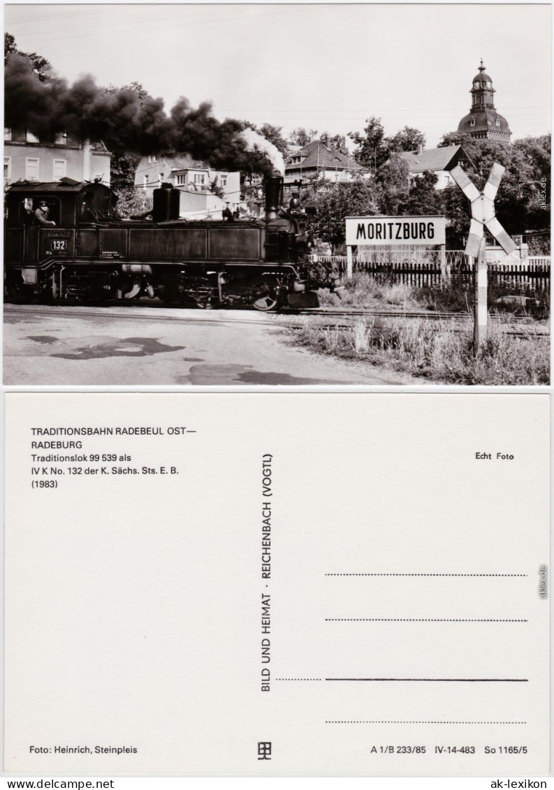 Moritzburg Traditionsbahn Radebeul Ost-Radeburg, Lok 99539 1985  - Moritzburg