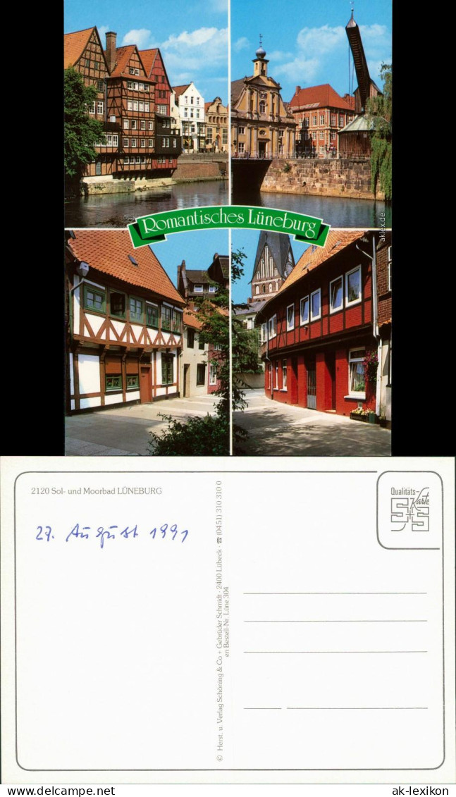Ansichtskarte Lüneburg Romatisches Lüneburg, Gassen, Wasser 1991 - Lüneburg