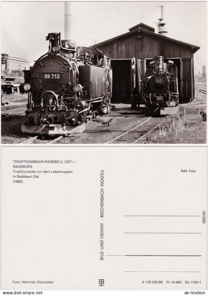 Radebeul Traditionsbahn  Ost-Radeburg, Loks Vor Dem Lokschuppen 1985 - Radebeul