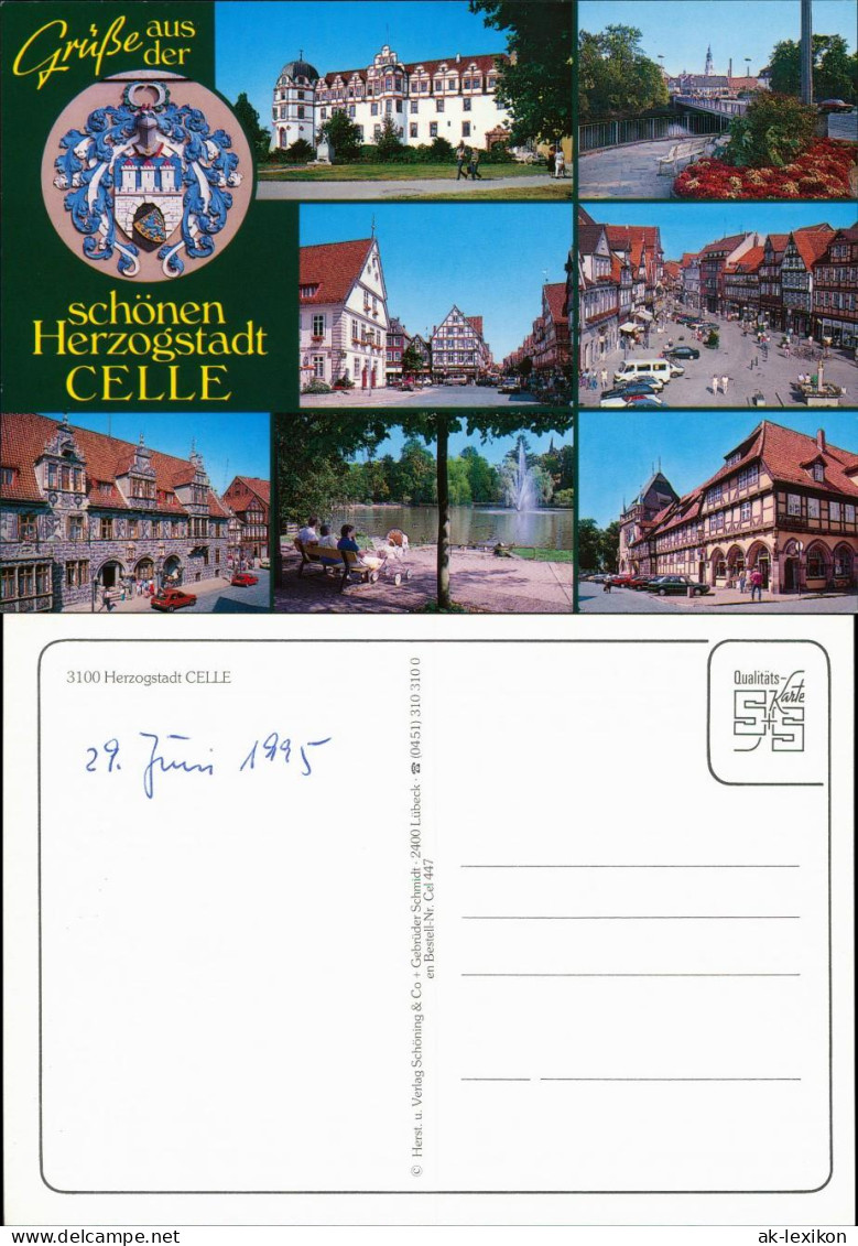 Ansichtskarte Celle Schloss, Markt, Rathaus, Brücke 1995 - Celle