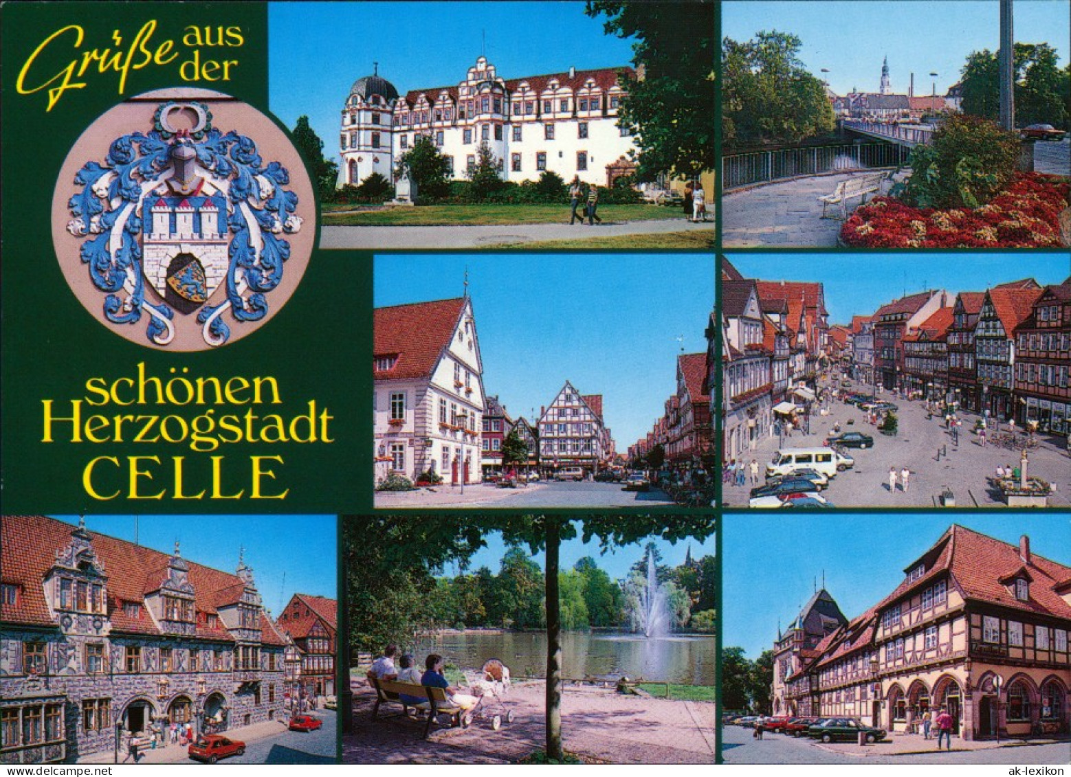 Ansichtskarte Celle Schloss, Markt, Rathaus, Brücke 1995 - Celle