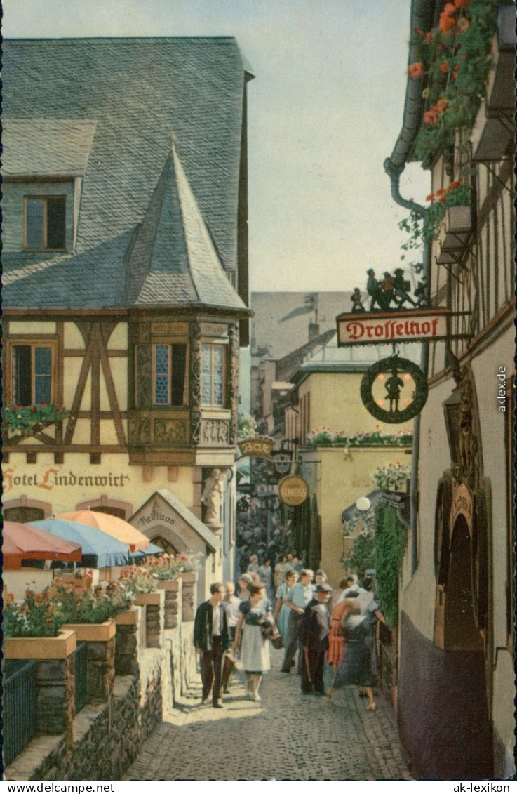 Ansichtskarte Rüdesheim (Rhein) Drosselgasse Belebt 1972 - Rüdesheim A. Rh.