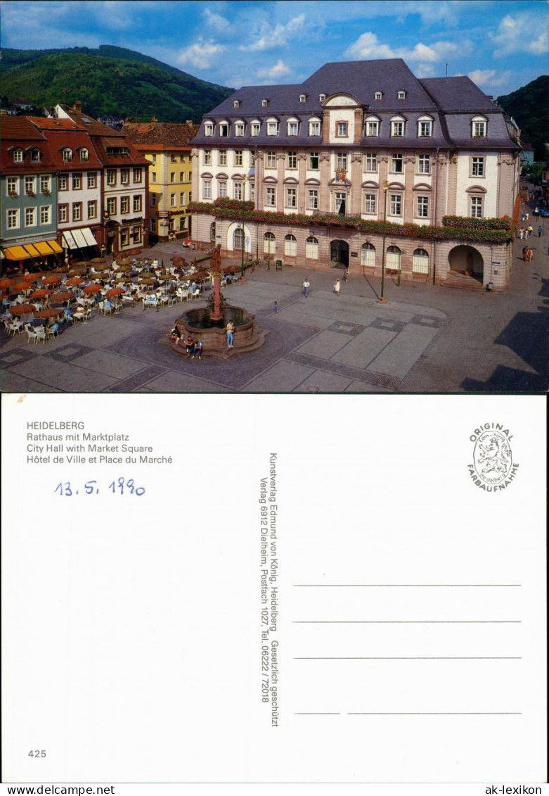 Ansichtskarte Heidelberg Rathaus Mit Marktplatz 1990 - Heidelberg