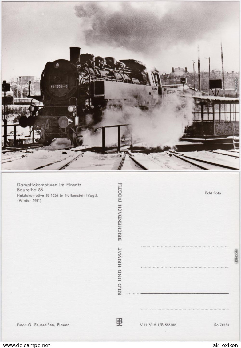 Falkenstein (Vogtland) Dampflokomotiven Baureihe 86, Heizlokomotive 1982 - Falkenstein (Vogtland)