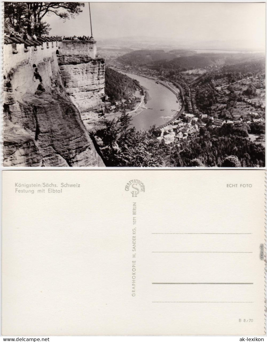 Königstein (Sächsische Schweiz) Festung Mit Elbtal 1970  - Königstein (Sächs. Schw.)