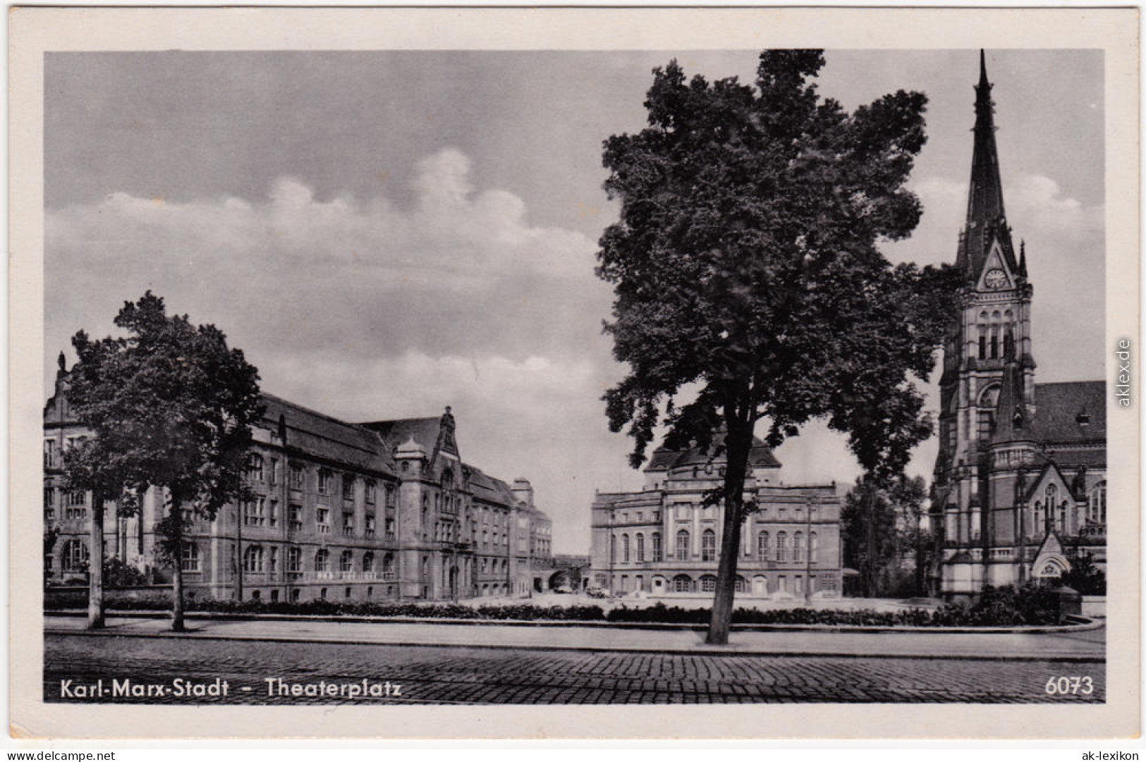 Chemnitz Karl-Marx-Stadt Theaterplatz Foto Ansichtskarte 1954 - Chemnitz