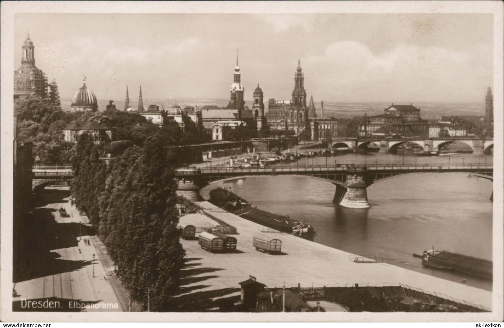 Innere Altstadt-Dresden Dampferanlegestelle Und Lager An Der Elbe 1928 - Dresden