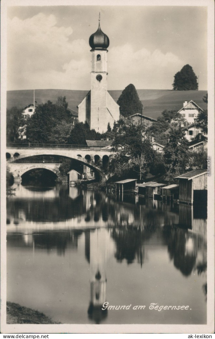Ansichtskarte Gmund Am Tegernsee Brücken Und Fluss 1930 - Andere & Zonder Classificatie