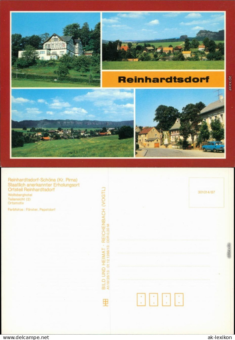 Reinhardtsdorf-Schöna Wolfsberghotel, Teilansicht, Ortsmotiv 1987 - Schöna
