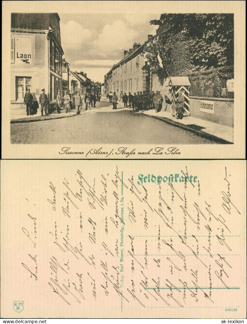 CPA Sissonne Straße Nach La Selve - Soldaten 1915  - Sissonne