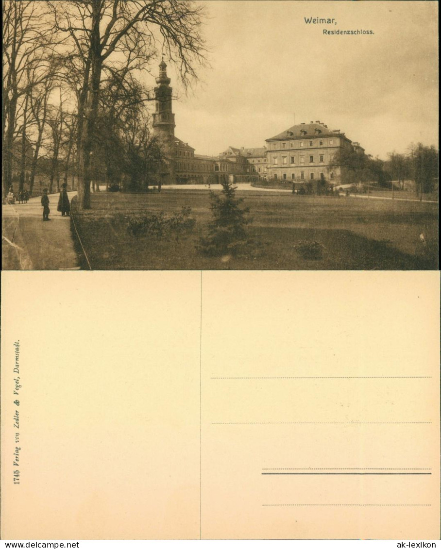 Ansichtskarte Weimar Partie Am Residenzschloss 1913  - Weimar